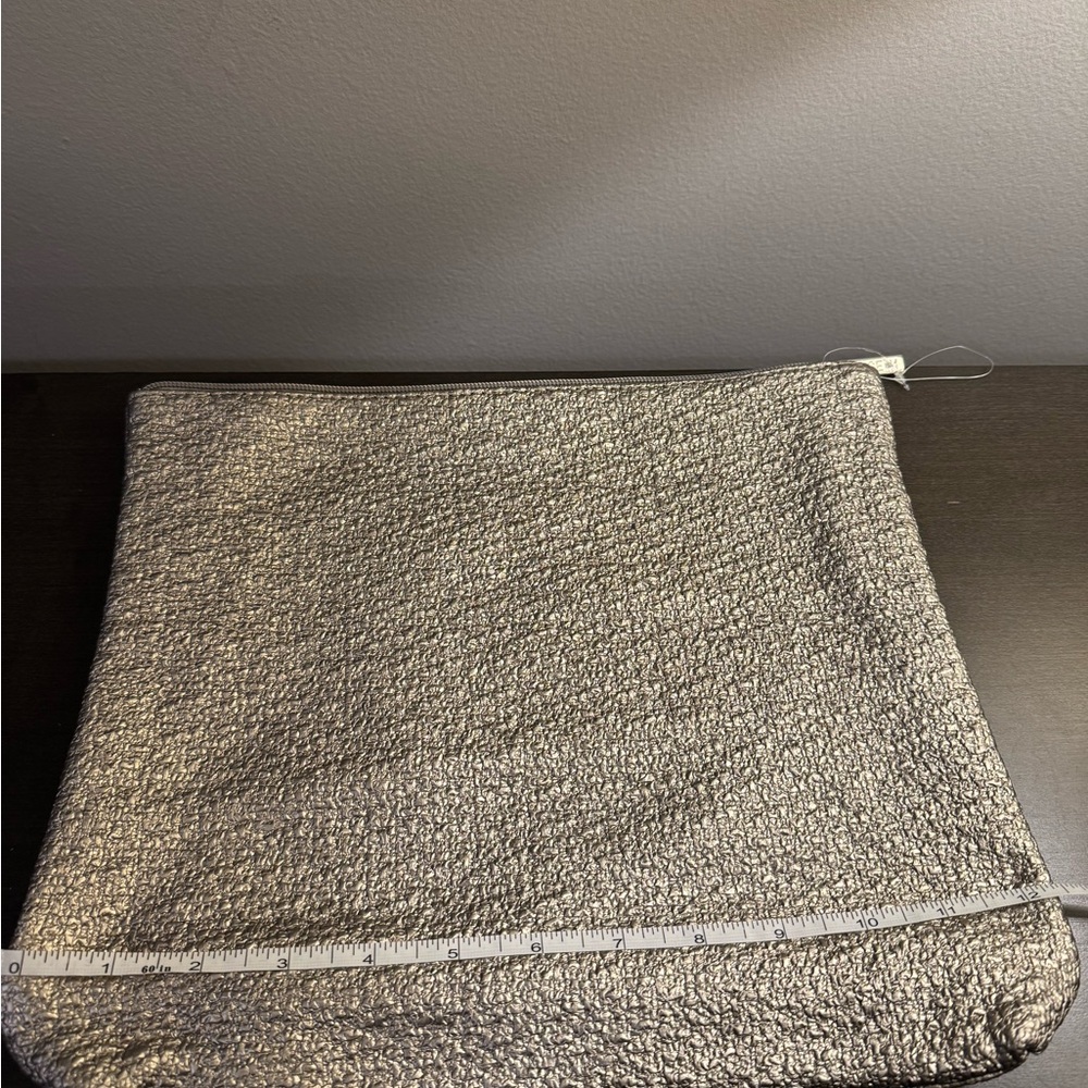 Space NK Gold Zippered Makeup Packing Bag 12” x 10” NWT